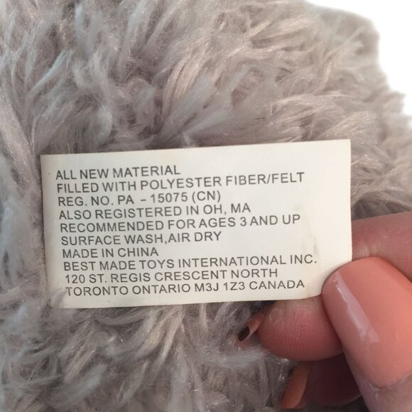 Best Made Toys Grey Bunny Rabbit Plush 13" Sitting Pink Ears Bow Easter Target - Picture 4 of 6